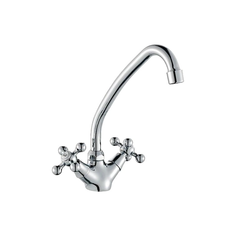 HB4519 Смеситель HAIBA двухвент. д/кухни, латунь, хром