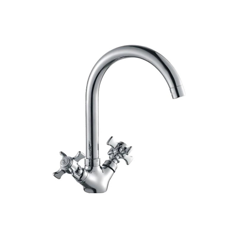 HB4624 Смеситель HAIBA двухвент. д/кухни, латунь, хром