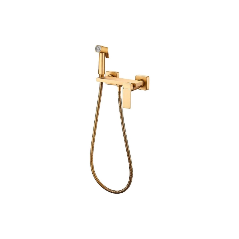 HB5517-5 Смеситель HAIBA д/биде настеннеый с гиг.душ, латунь, золото