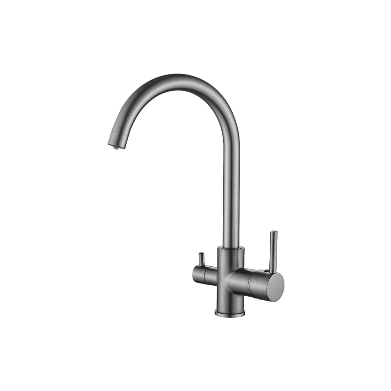 B76801-3 Смеситель BELZ однорычаж. д/кухни, с подключением фильтра, латунь, вороненая сталь