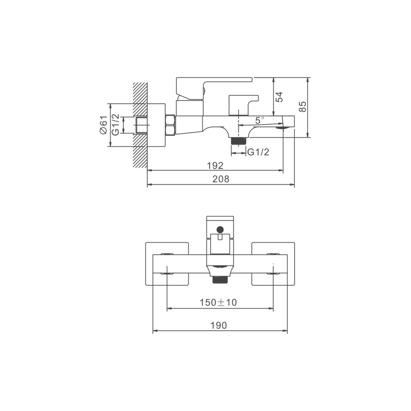 B60658-5 Смеситель BELZ д/ванны, латунь, золото
