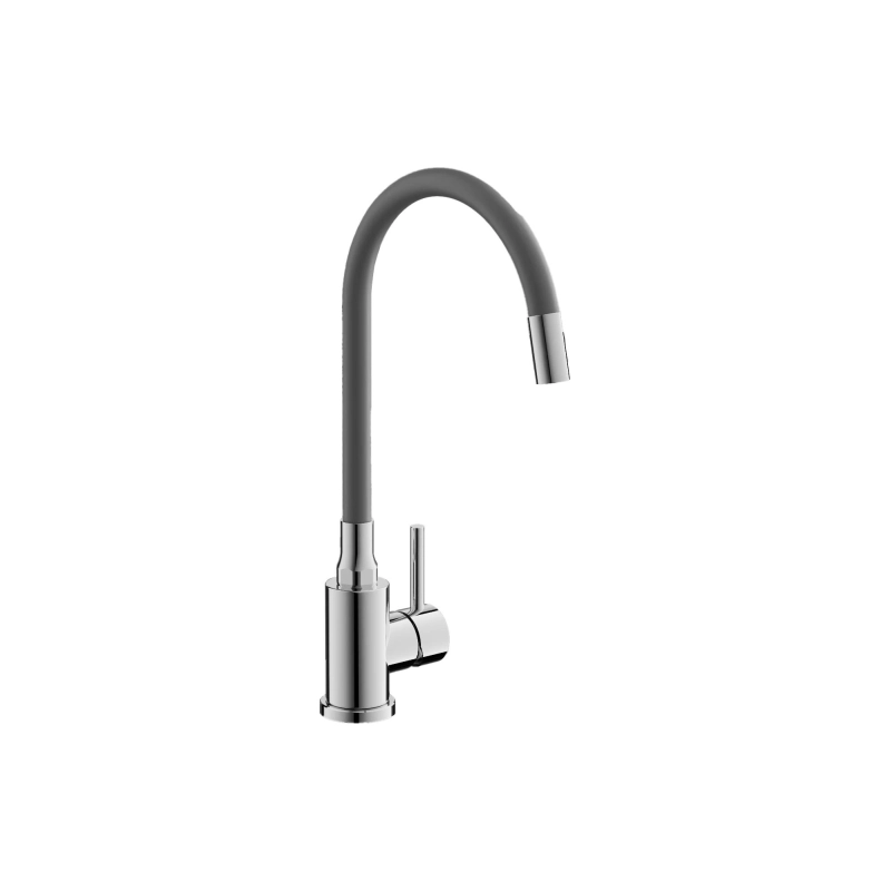 B73809-3 Смеситель BELZ однорычаж. д/кухни, гибкий излив, нерж. сталь, хром