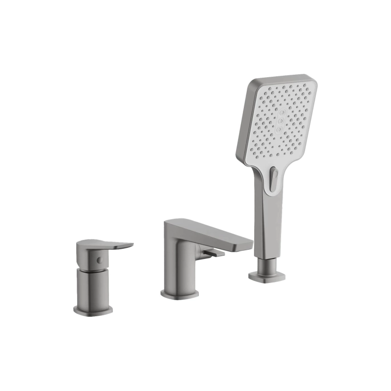 B66715-3 Смеситель BELZ д/ванны на борт, 3 отверстия, латунь, оружейная сталь