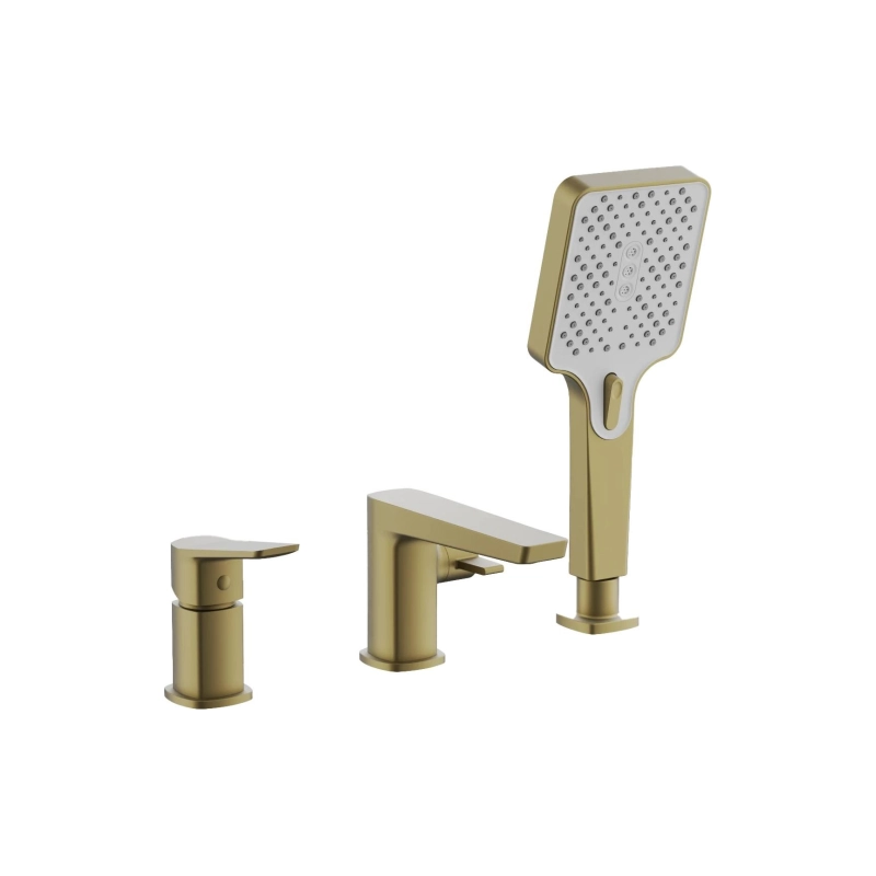 B66715-5 Смеситель BELZ д/ванны на борт, 3 отверстия, латунь, золото