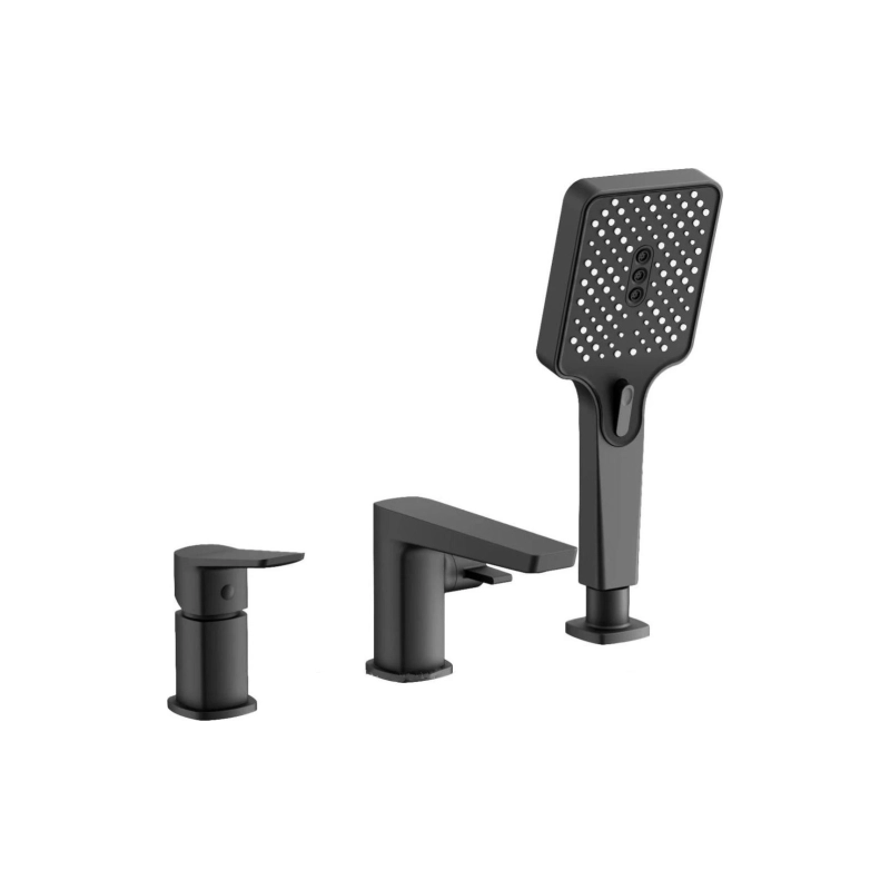 B66715-7 Смеситель BELZ д/ванны на борт, 3 отверстия, латунь, черный