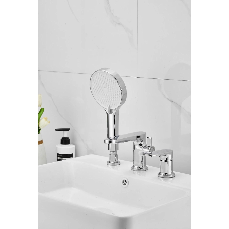 B66713 Смеситель BELZ д/ванны на борт, 3 отверстия, латунь, хром