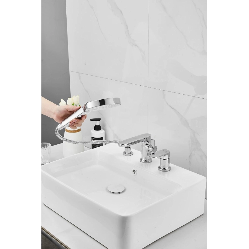 B66713 Смеситель BELZ д/ванны на борт, 3 отверстия, латунь, хром