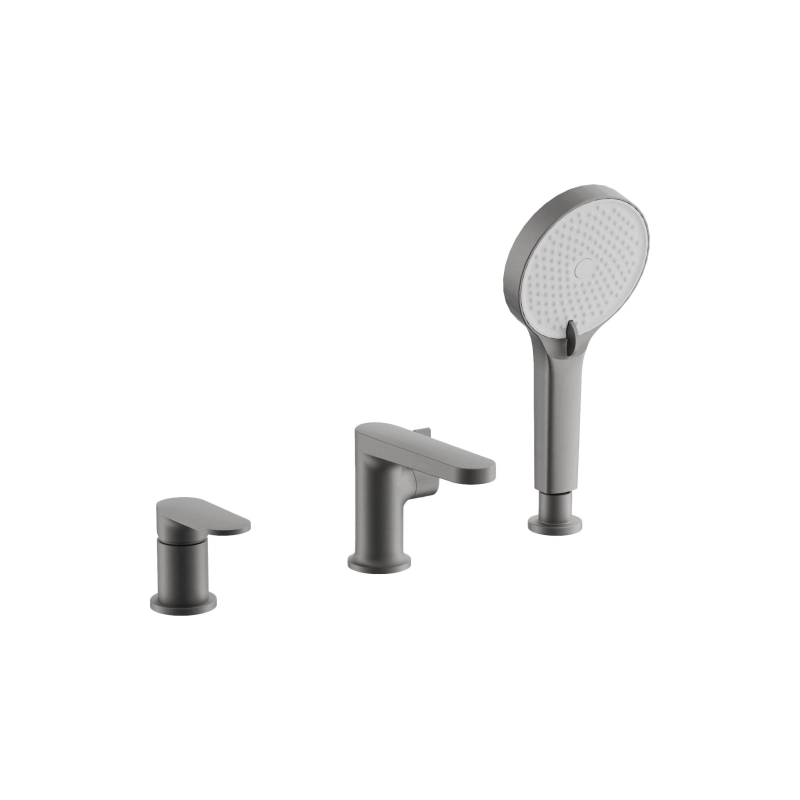 B66713-3 Смеситель BELZ д/ванны на борт, 3 отверстия, латунь, оружейная сталь