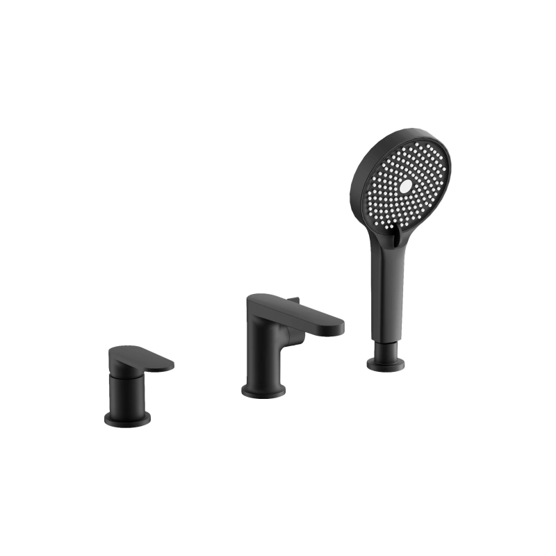 B66713-7 Смеситель BELZ д/ванны на борт, 3 отверстия, латунь, черный