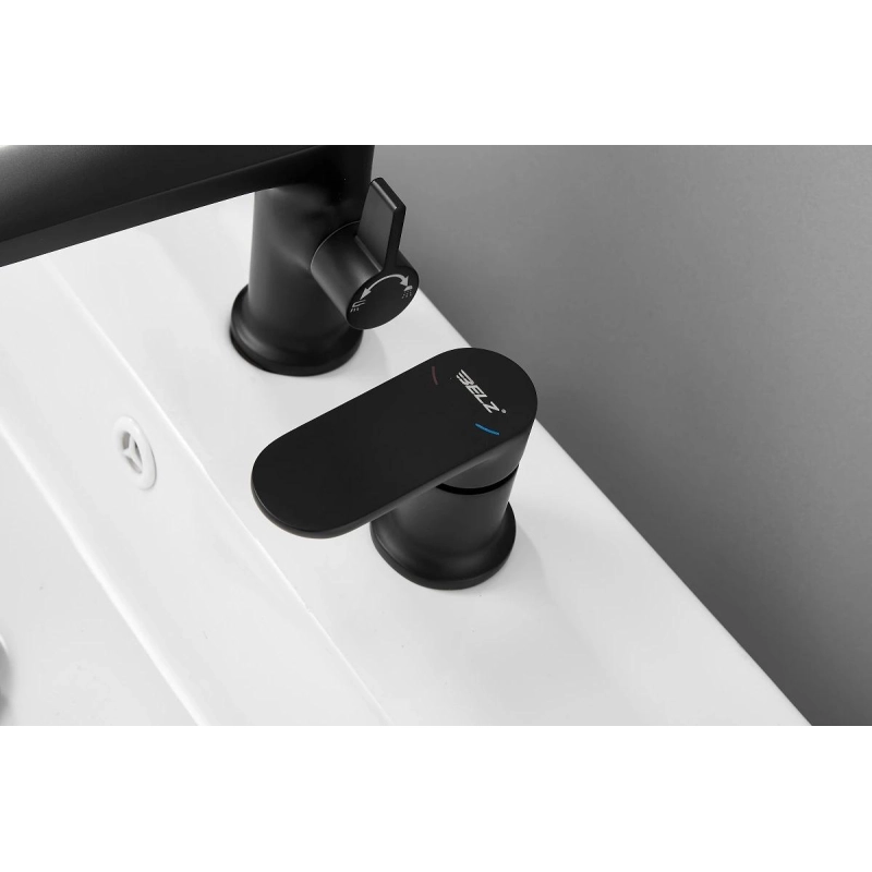 B66713-7 Смеситель BELZ д/ванны на борт, 3 отверстия, латунь, черный