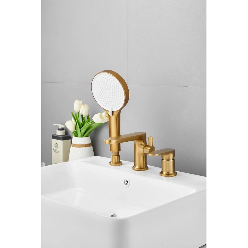 B66713-5 Смеситель BELZ д/ванны на борт, 3 отверстия, латунь, золото