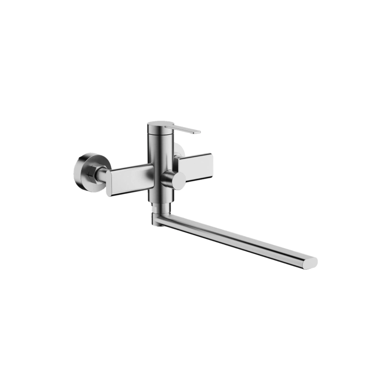 B22813-1 Смеситель BELZ д/ванны, длинный излив, нерж. сталь, сатин