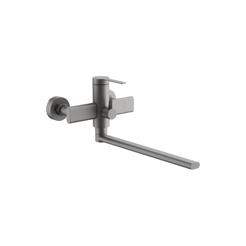 B22813-3 Смеситель BELZ д/ванны, длинный излив, нерж. сталь, оружейная сталь