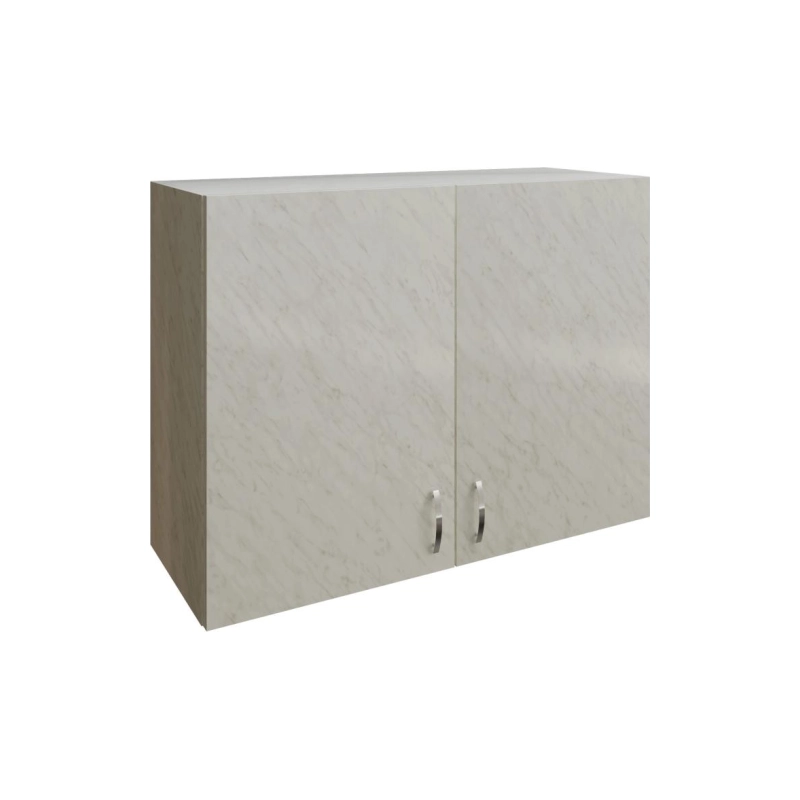 Шкаф навесной кухонный с сушкой 80 белый мрамор