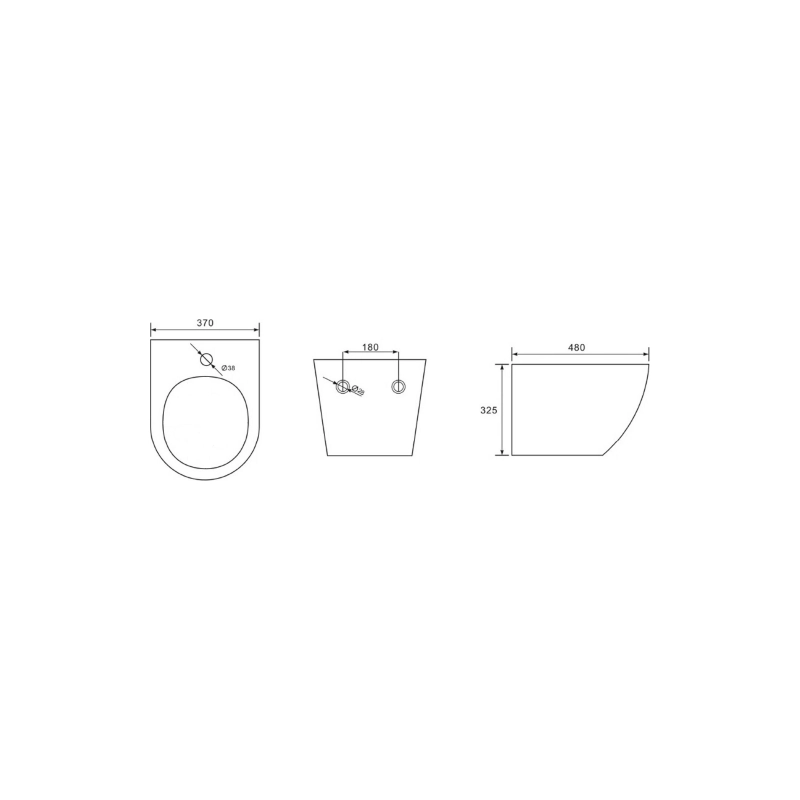 Azario Grado биде подвесное чёр. матовый 480*370*325 мм AZ0046BNSP