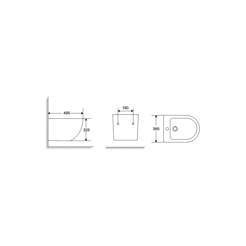 Azario Grado биде подвесное 495*365*330 мм AZ0046F
