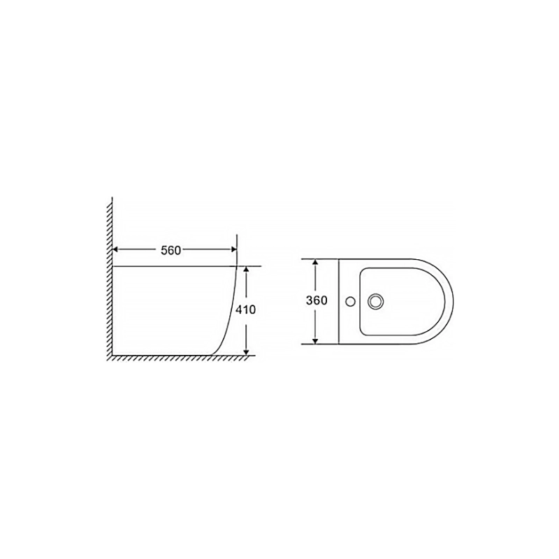 Azario Grado отдельностоящее биде 560*360*410 мм AZ-2141C