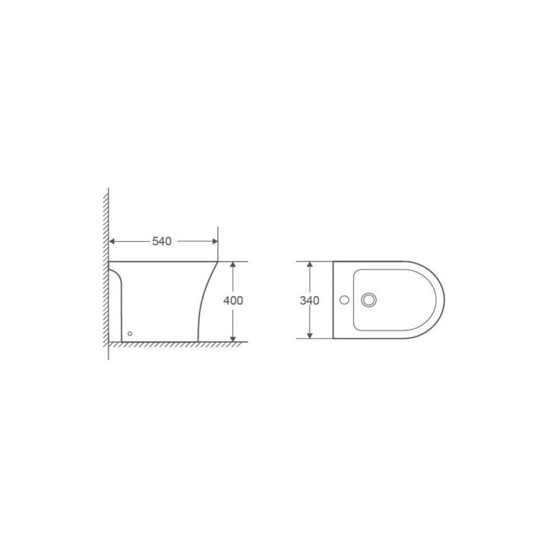 FRETTA ROUND биде напольное 540x340x400 мм AZ1217C