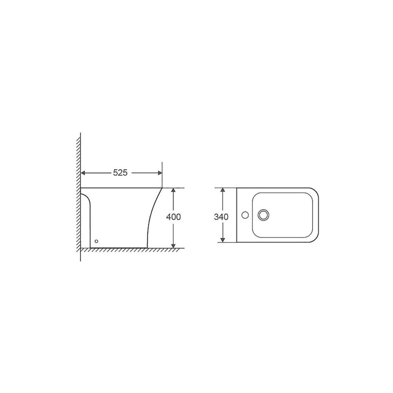 FRETTA SQUARE Биде напольное 525x340x400 мм AZ1215C