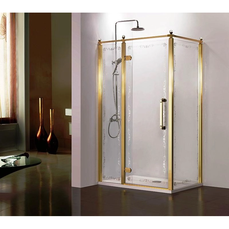 Душевое ограждение ONTARIO 90х120х200 см, левая, б/поддона, золото, AZNBB1231L900GOLD