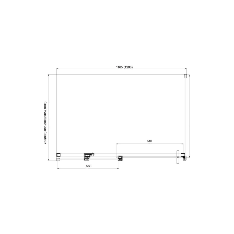 Душевое ограждение VANCOUVER 90х120х200 см, левая, б/поддона, серебро, AZNKF1131L900
