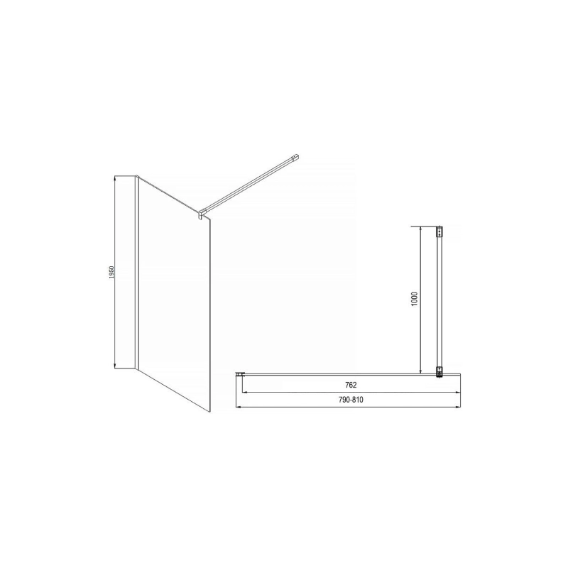 Душевая перегородка CHICAGO Walk-in 80x195 см, б/поддона, серебро, AZNAR6310800