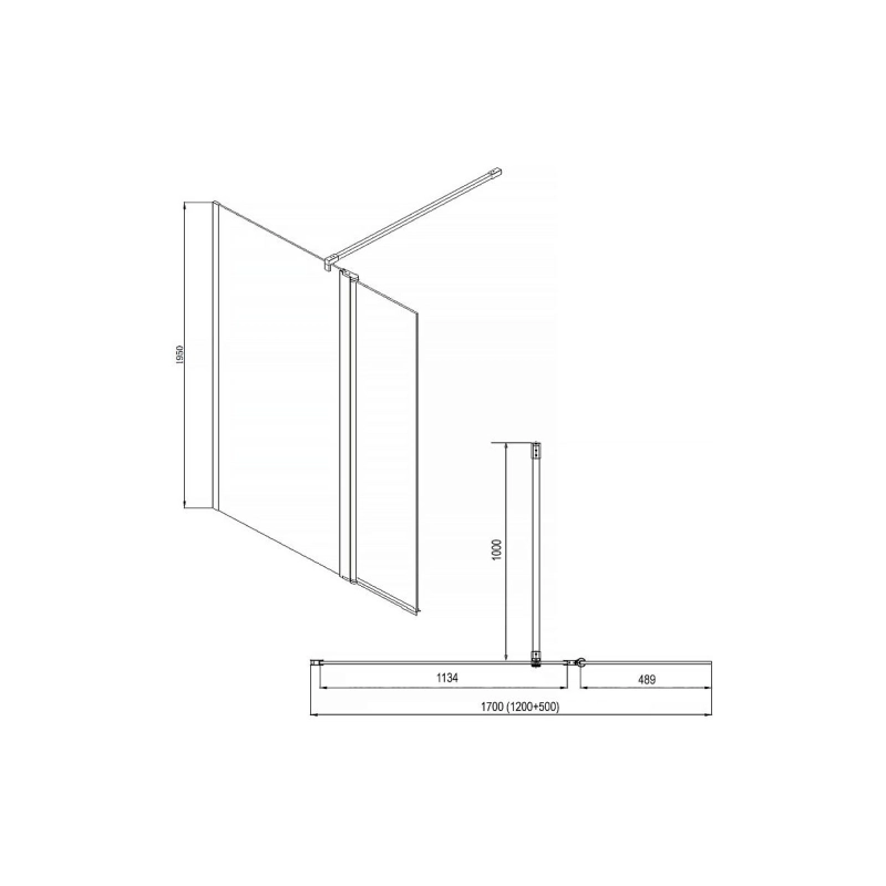 Душевая перегородка CHICAGO Walk-in 120x195 см, доп.перегородка б/поддона, серебро, AZNAR63211200