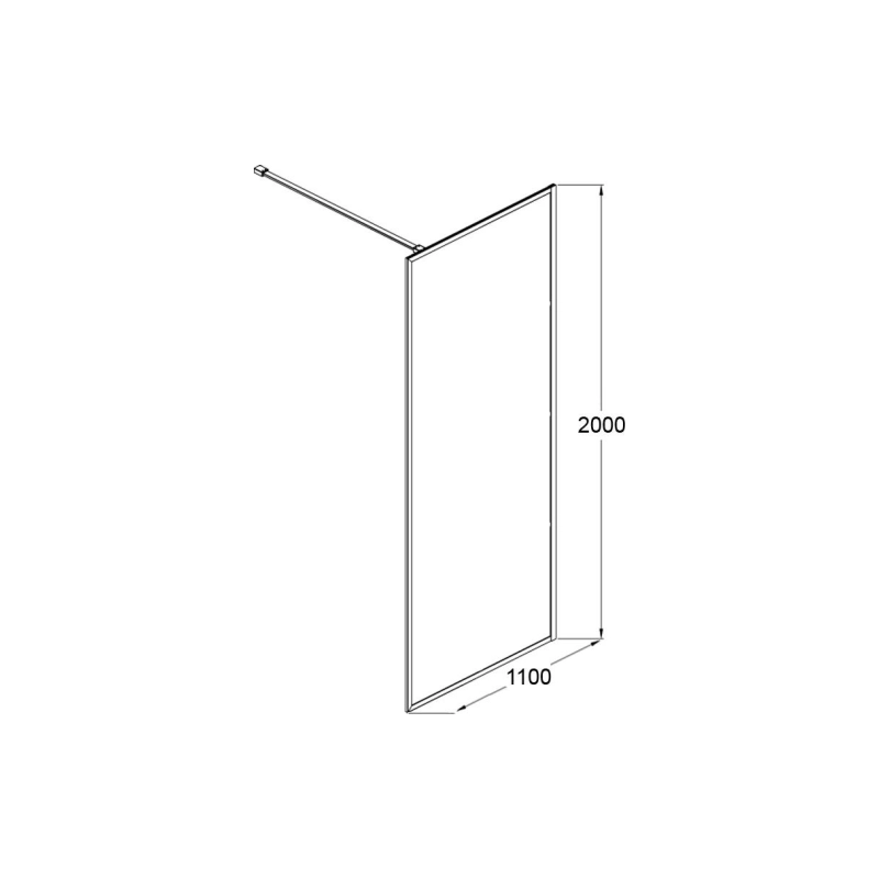 Душевая перегородка RICHMOND Walk-in 110x200 см, б/поддона, серебро, AZNAG63101100