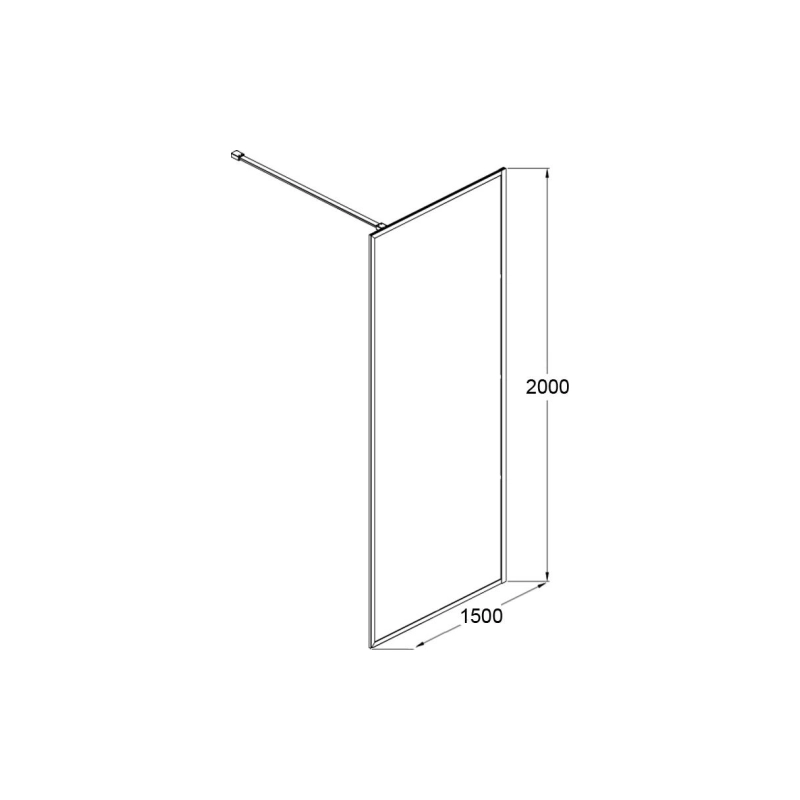 Душевая перегородка RICHMOND Walk-in 150x200 см, б/поддона, серебро, AZNAG63101500