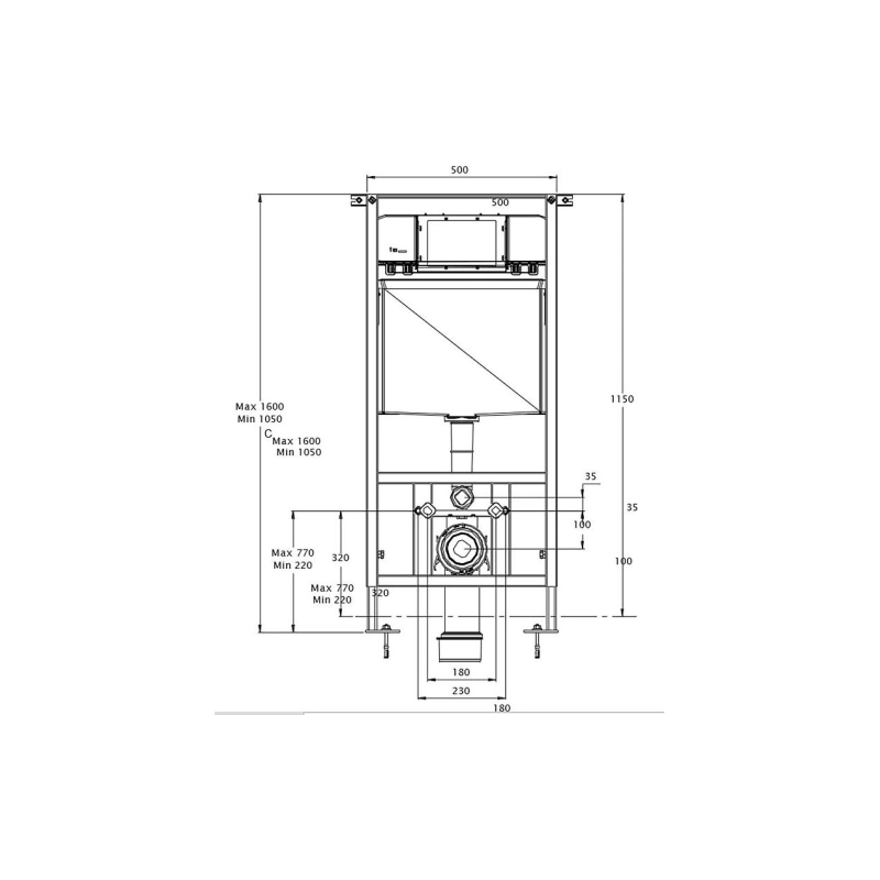 Инсталляция Azario для подвесного унитаза 3/6л., AZ-8010-1000