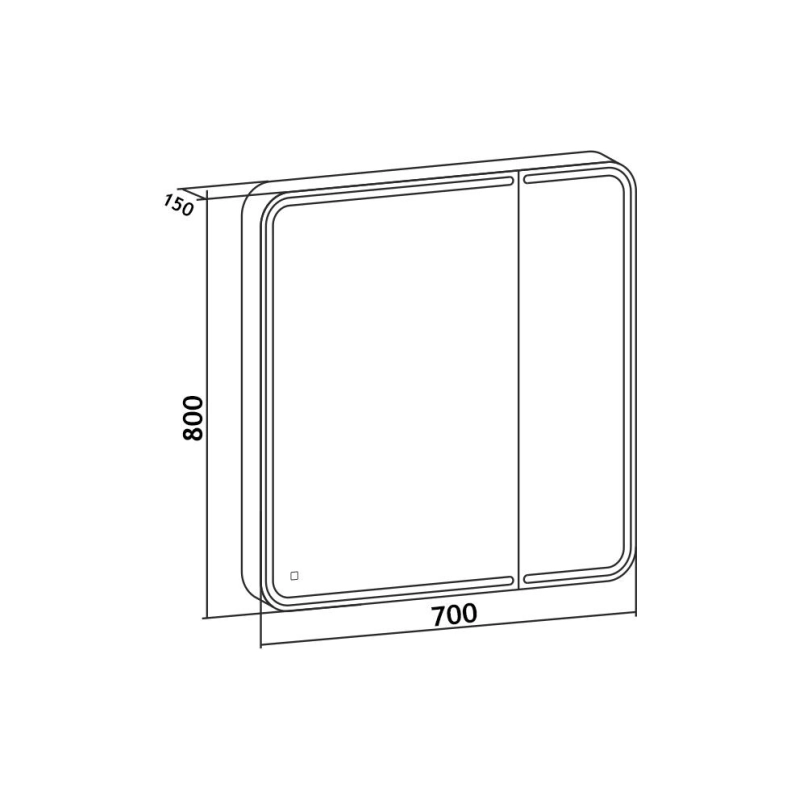 Зеркало-шкаф AZARIO Adriana 1Л 700х800 (ШВ) сенсор.выкл., светодиод.подсветка, CS00072835