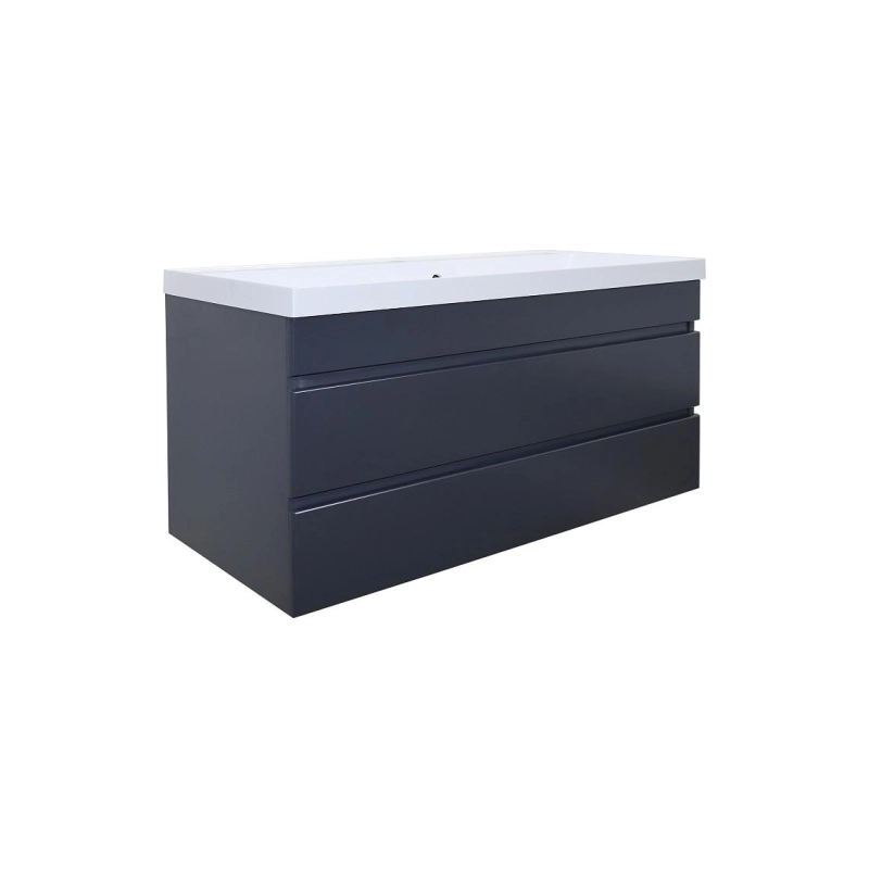 Тумба Эстима 100/2 99,5х44,7х55,5 см, подвесная, с раковиной Астория 100, графит, CS00094586