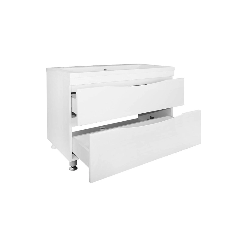 Тумба Эстима 100/2Н 99,5х45х85 см, напольная, с раковиной Астория 100, белый, CS00094590