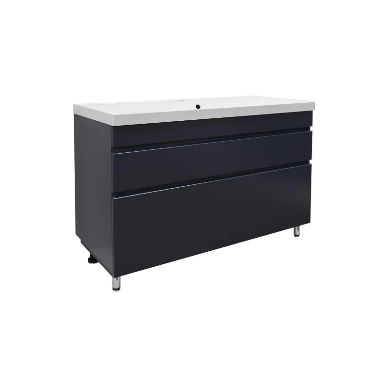 Тумба Эстима 100/2Н 99,5х45х85 см, напольная, с раковиной Астория 100, графит, CS00094591