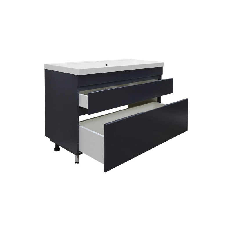 Тумба Эстима 100/2Н 99,5х45х85 см, напольная, с раковиной Астория 100, графит, CS00094591