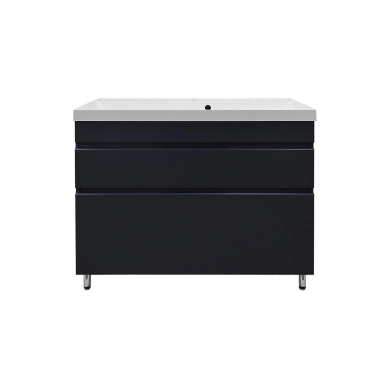 Тумба Эстима 100/2Н 99,5х45х85 см, напольная, с раковиной Астория 100, графит, CS00094591