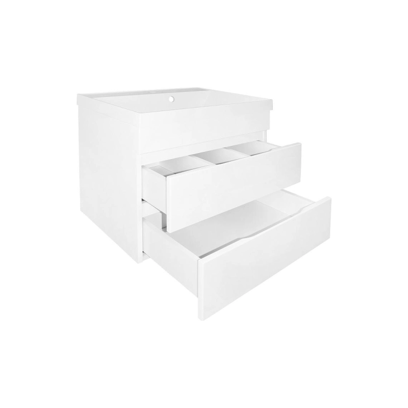 Тумба Эстима 60/2 59,5х44,7х55,5 см, подвесная, с раковиной Астория 60, белый, CS00094582
