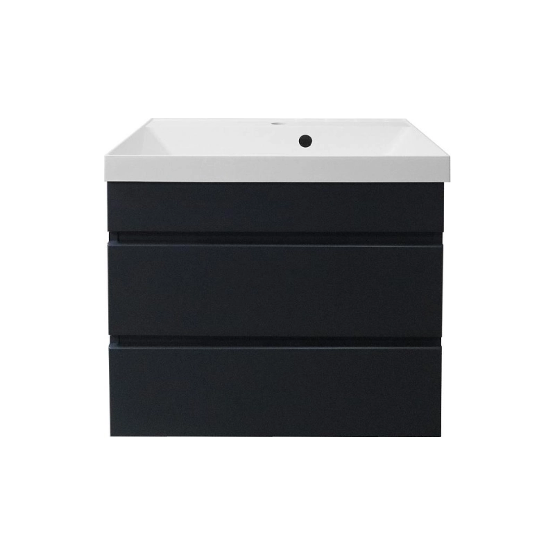 Тумба Эстима 60/2 59,5х44,7х55,5 см, подвесная, с раковиной Астория 60, графит, CS00094587