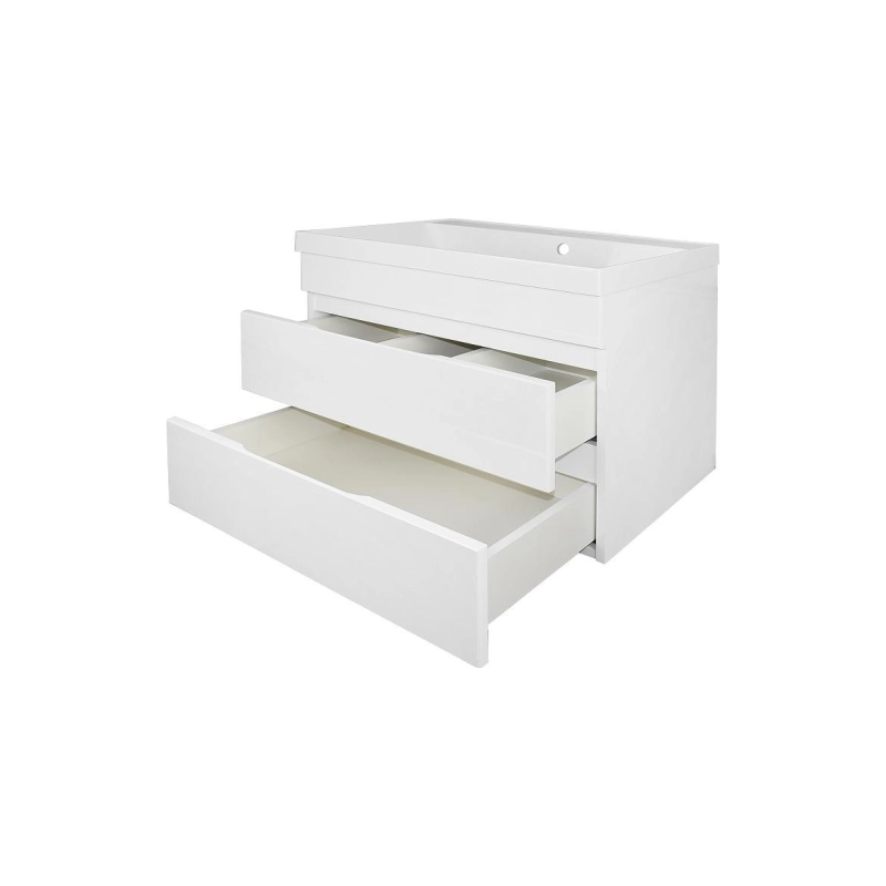 Тумба Эстима 70/2 69,5х44,7х55,5 см, подвесная, с раковиной Астория 70, белый. CS00094583