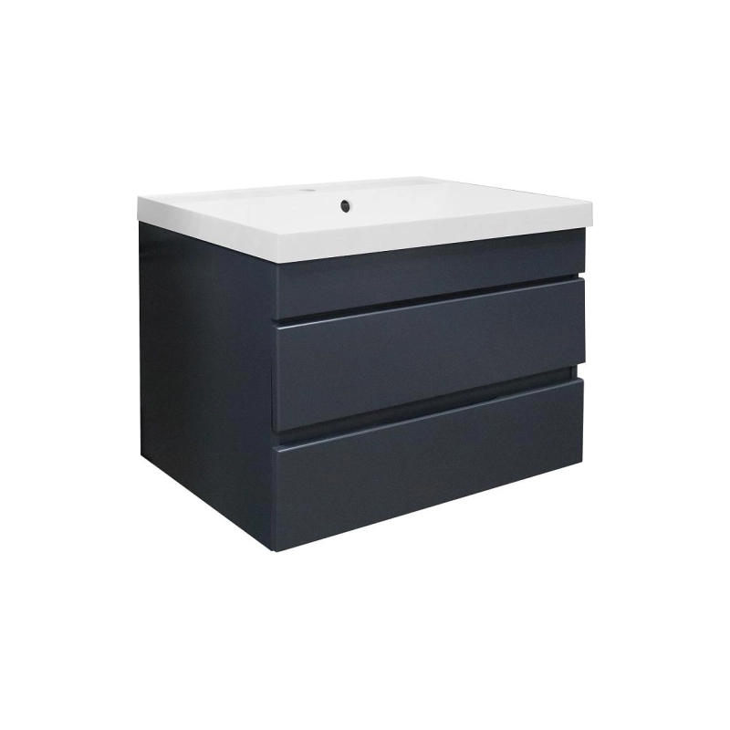 Тумба Эстима 70/2 69,5х44,7х55,5 см, подвесная, с раковиной Астория 70, графит, CS00094588