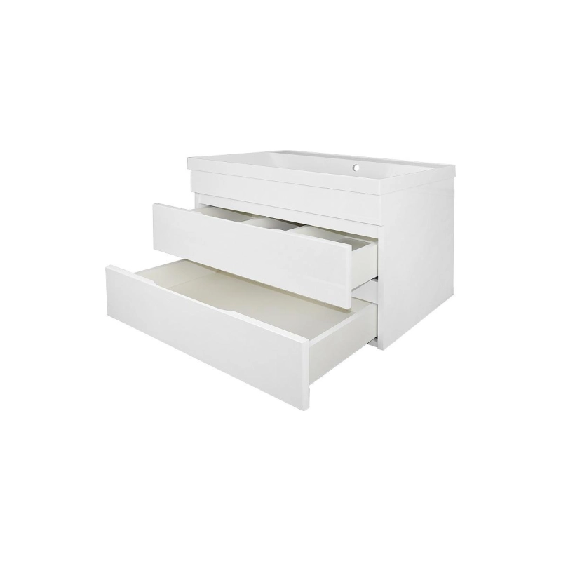 Тумба Эстима 80/2 79,5х44,7х55,5 см, подвесная, с раковиной Астория 80, белый, CS00094584