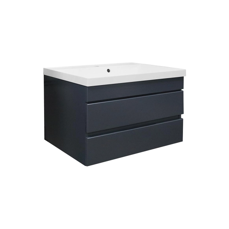 Тумба Эстима 80/2 79,5х44,7х55,5 см, подвесная, с раковиной Астория 80, графит, CS00094589