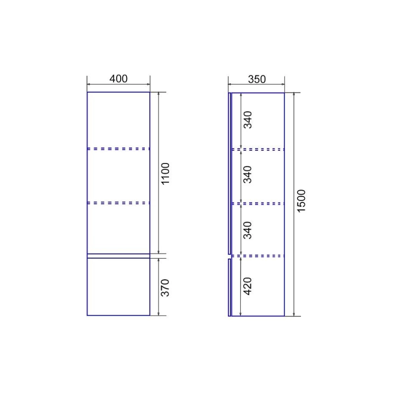 Пенал подвесной Velluto, белый, CS00088605