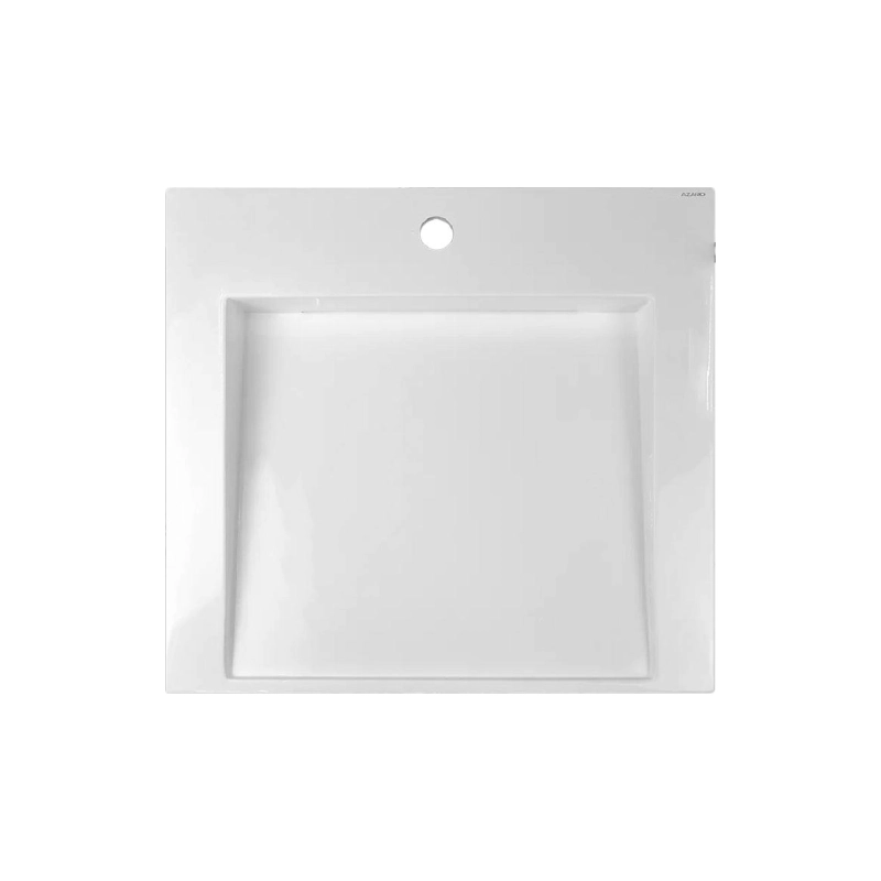 Раковина Azario Domino 600х555х80 подвесная, литьевой мрамор, сифон, белая, CS00082282