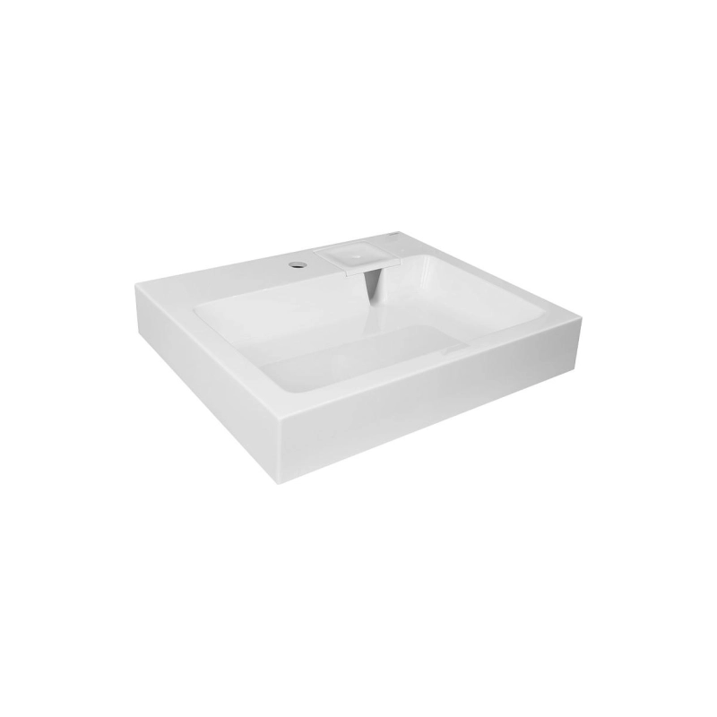 Раковина Azario Etna NEW 600х500х100 подвесная, литьевой мрамор, сифон, белая, CS00086607