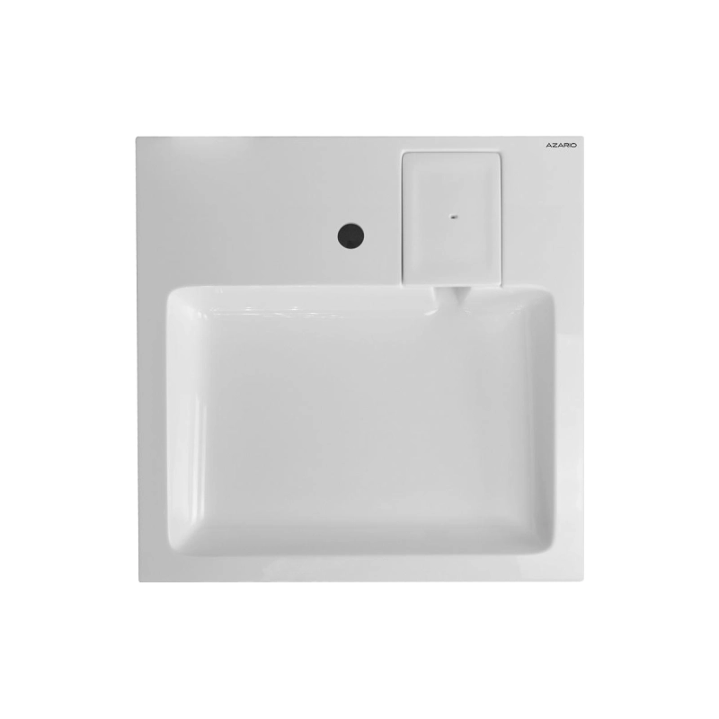 Раковина Azario Slim NEW 600х600х100 подвесная, литьевой мрамор, сифон, белая, CS00086608