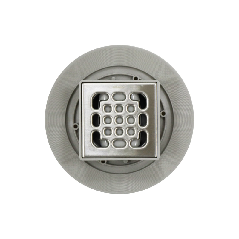 Трап для душа AZARIO 100х100 мм, верт.вып. D40, перф.реш. н/сталь, комб.затв., AZZ15100