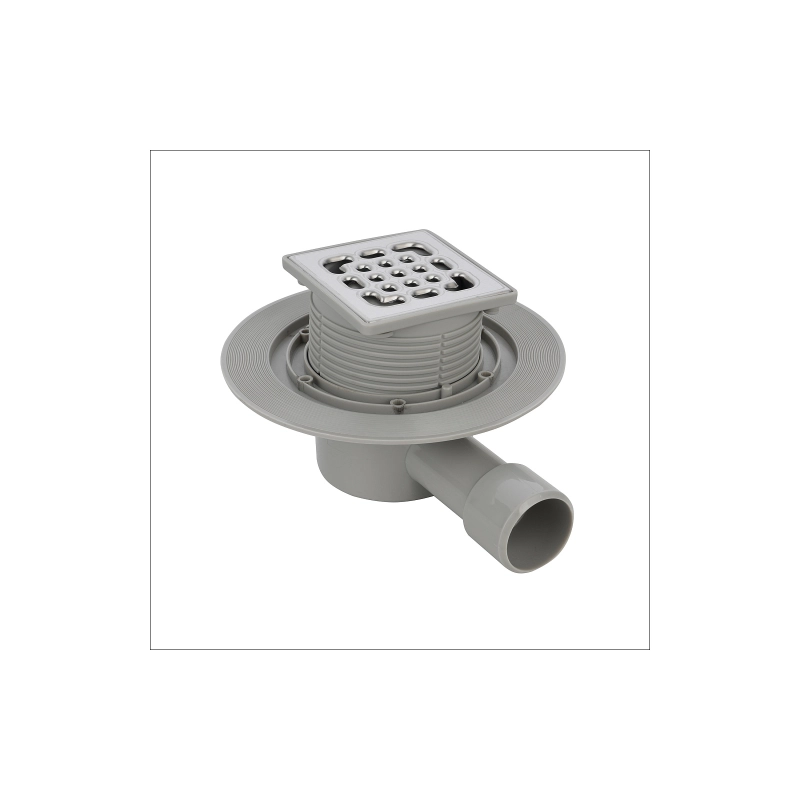 Трап для душа AZARIO 100х100 мм, гор.вып. D40(50), перф.реш. н/сталь, комб.затв., AZZ14100