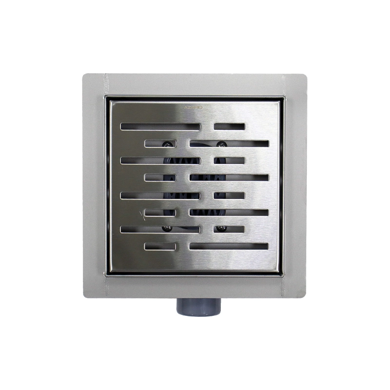 Трап для душа AZARIO 150х150 мм, гор.вып. D40(50), цельномет., перф.реш.н/сталь, комб.затв., AZZ3150