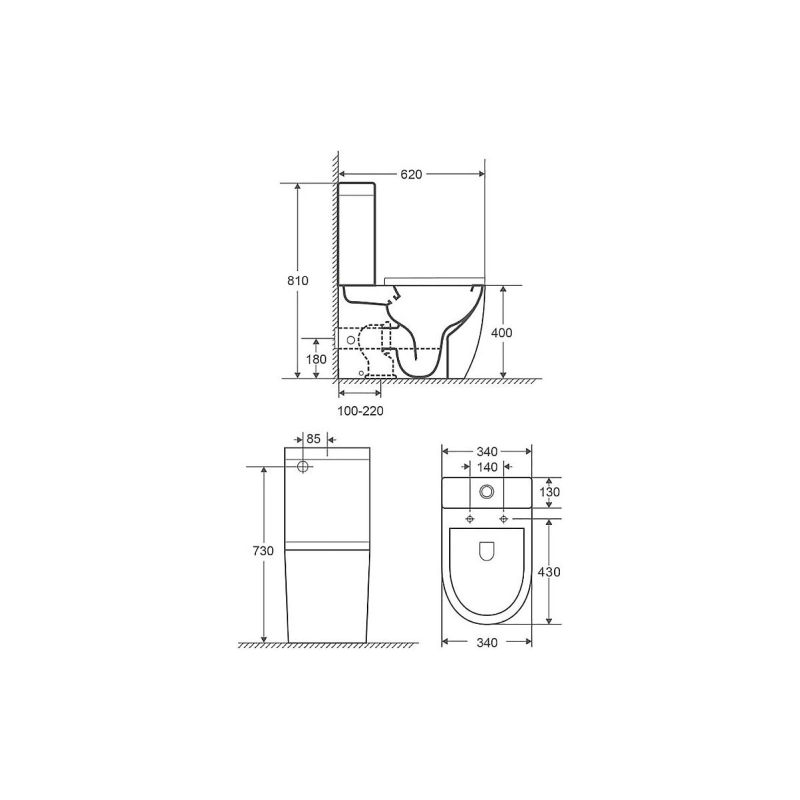 Унитаз-компакт Azario Renda, н/п с арматурой 2-режима, (сид с м/лифт+крепл), гор., AZ8693